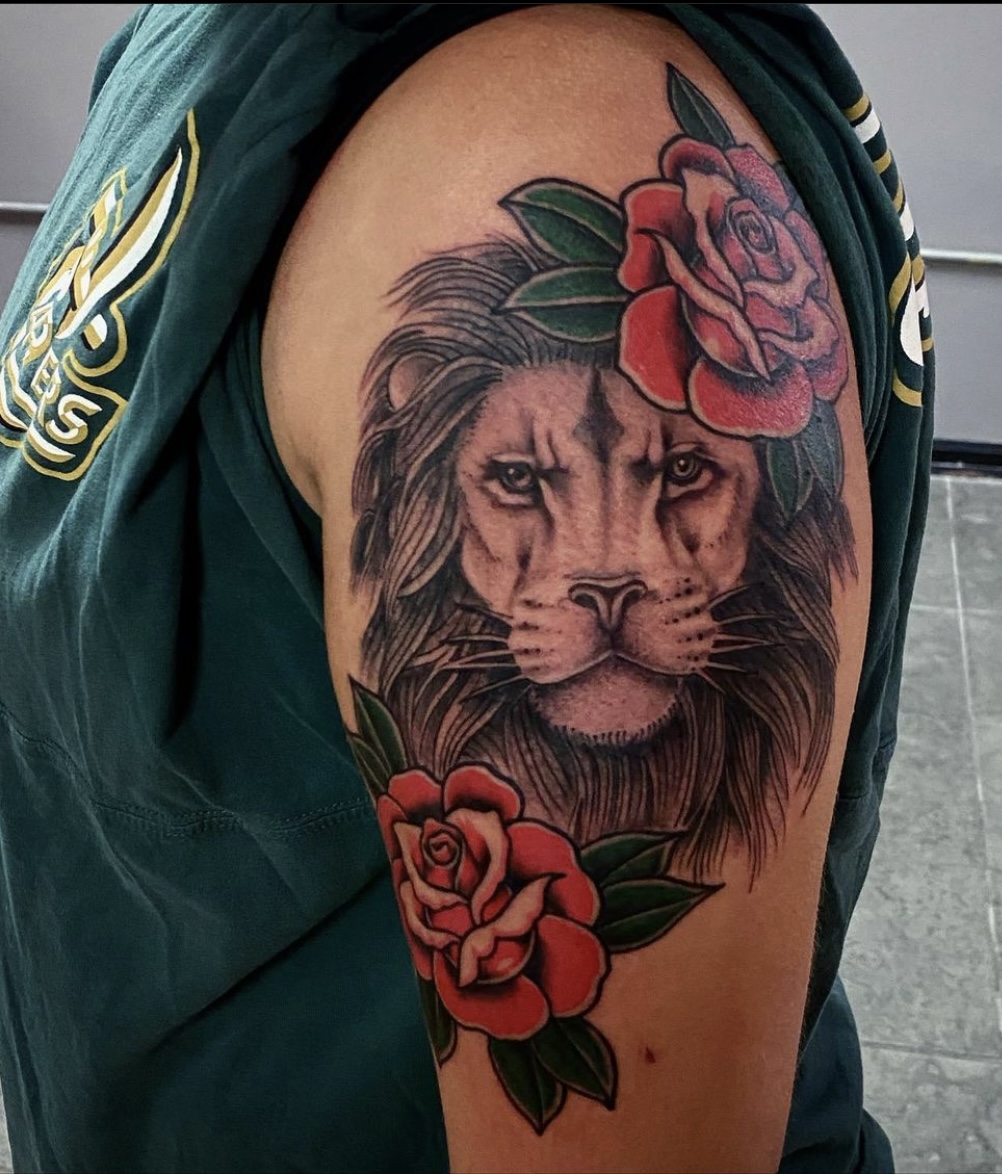 Brighton UK 25th February 2018  Charlotte Muscat from London gets a full  body tattoo from John Fowler at the 11th annual Brighton Tattoo Convention  held in the Brighton Centre over the