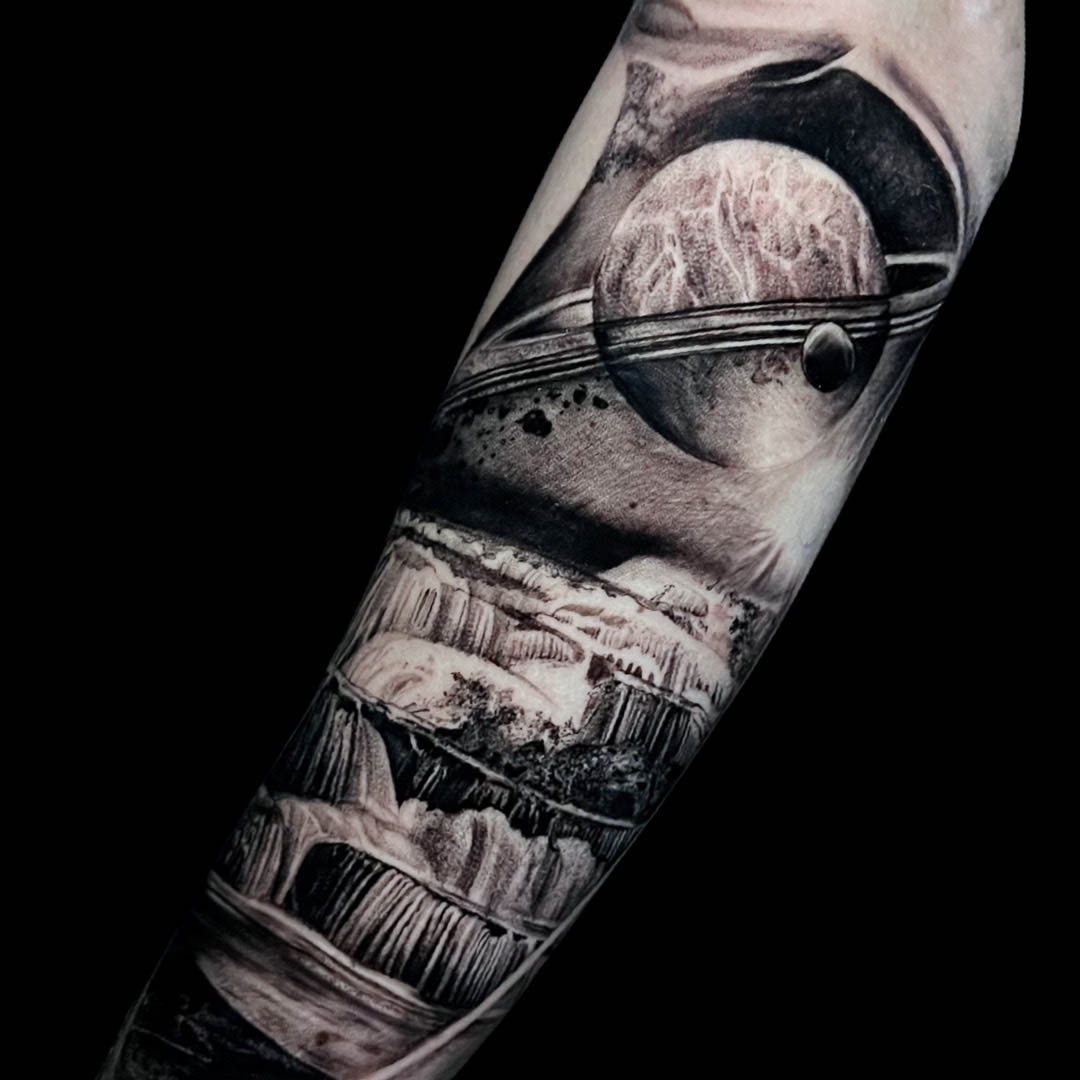 astronomy tattoo sleeve